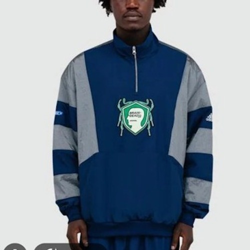 Adidas x Brain Dead BD Track Top Navy Blue Windbreaker Jacket JZ1055 Mens M NEW